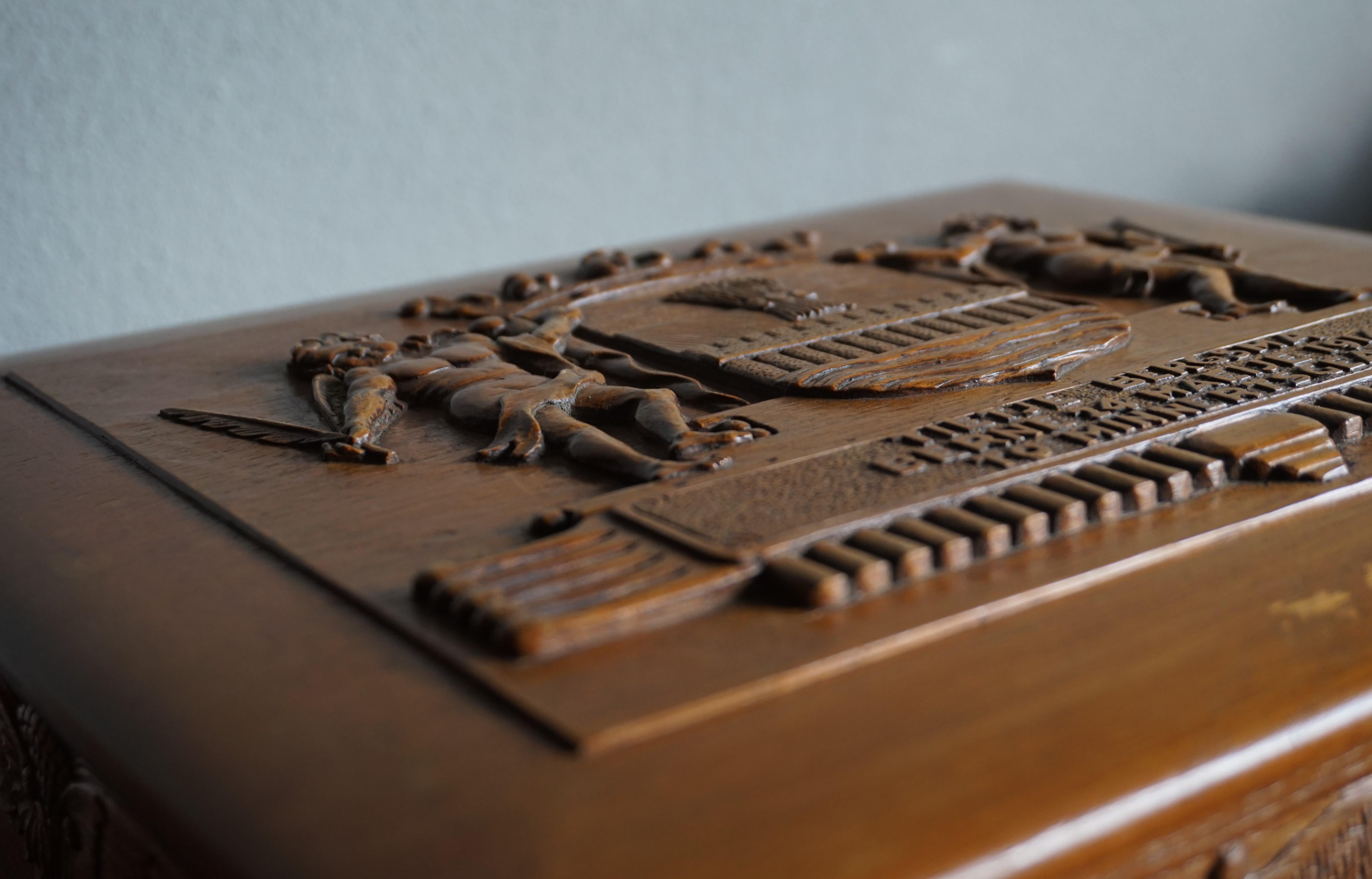 Brass Folk Art Box by Bergsma with Baroque Angels & Arts & Crafts Style Owls & More