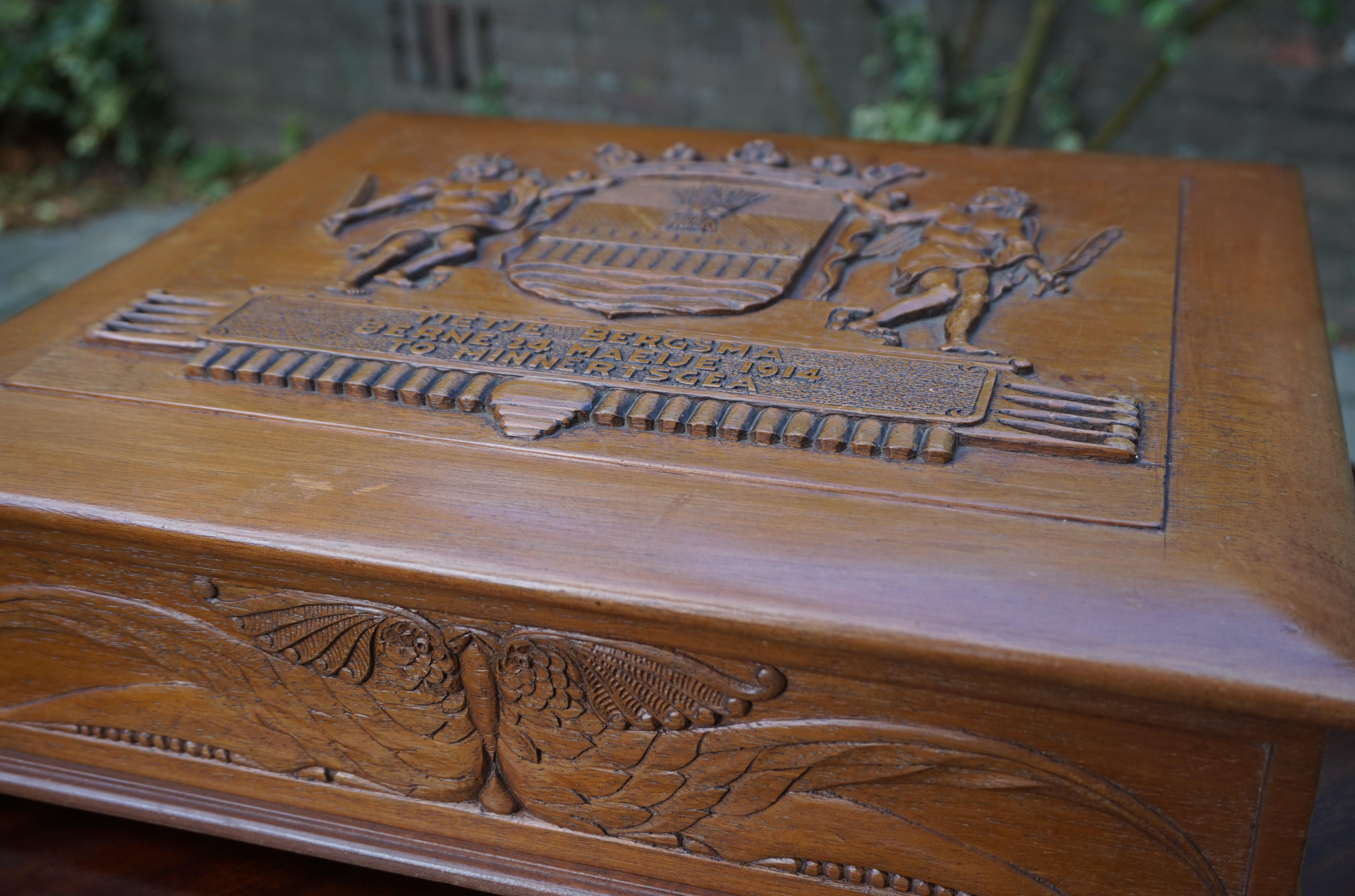 Folk Art Box by Bergsma with Baroque Angels & Arts & Crafts Style Owls & More 1