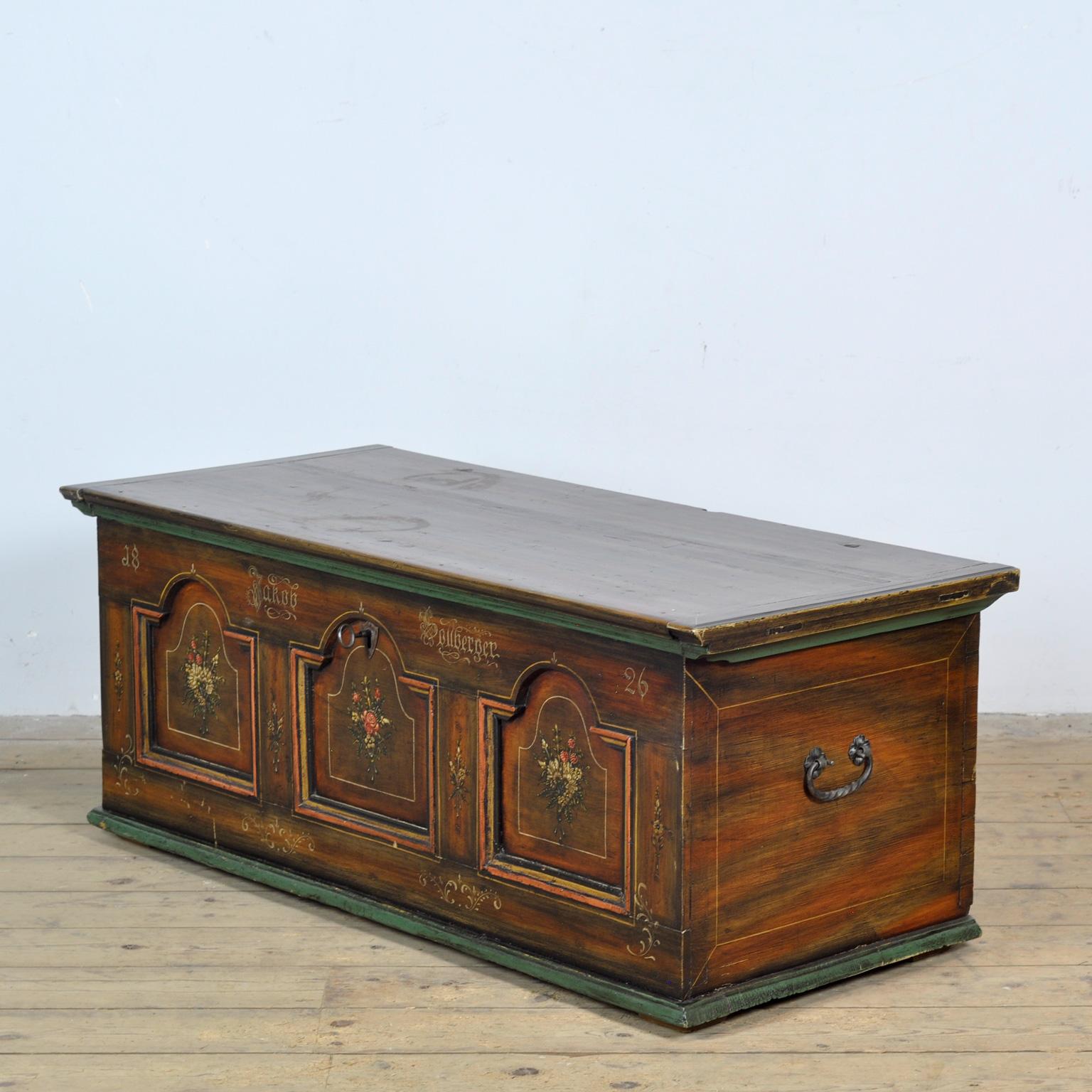 German Folk-Art Bridal Chest, 1826 For Sale