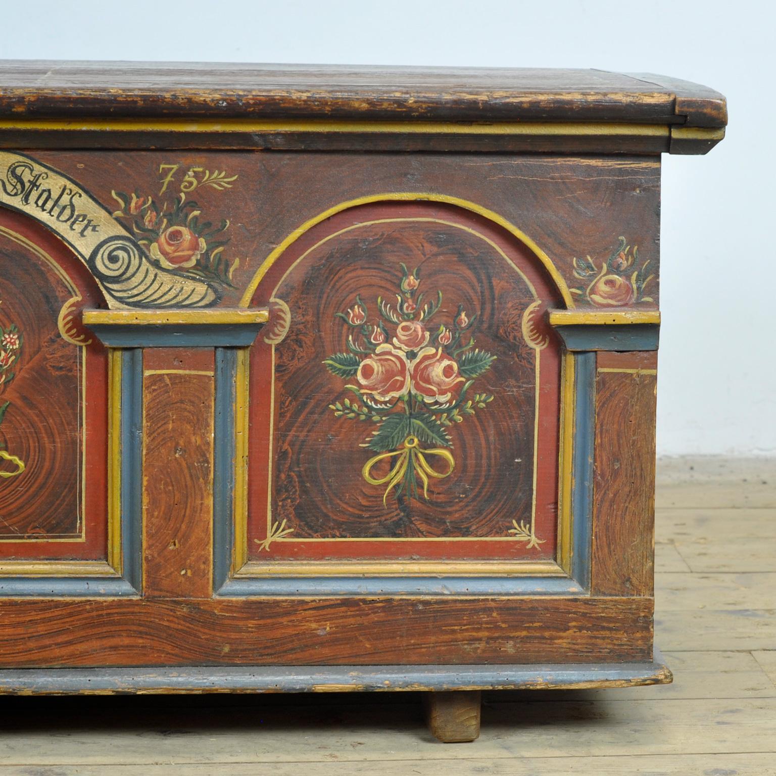 Folk-Art Bridal Chest, anno 1875 en vente 5