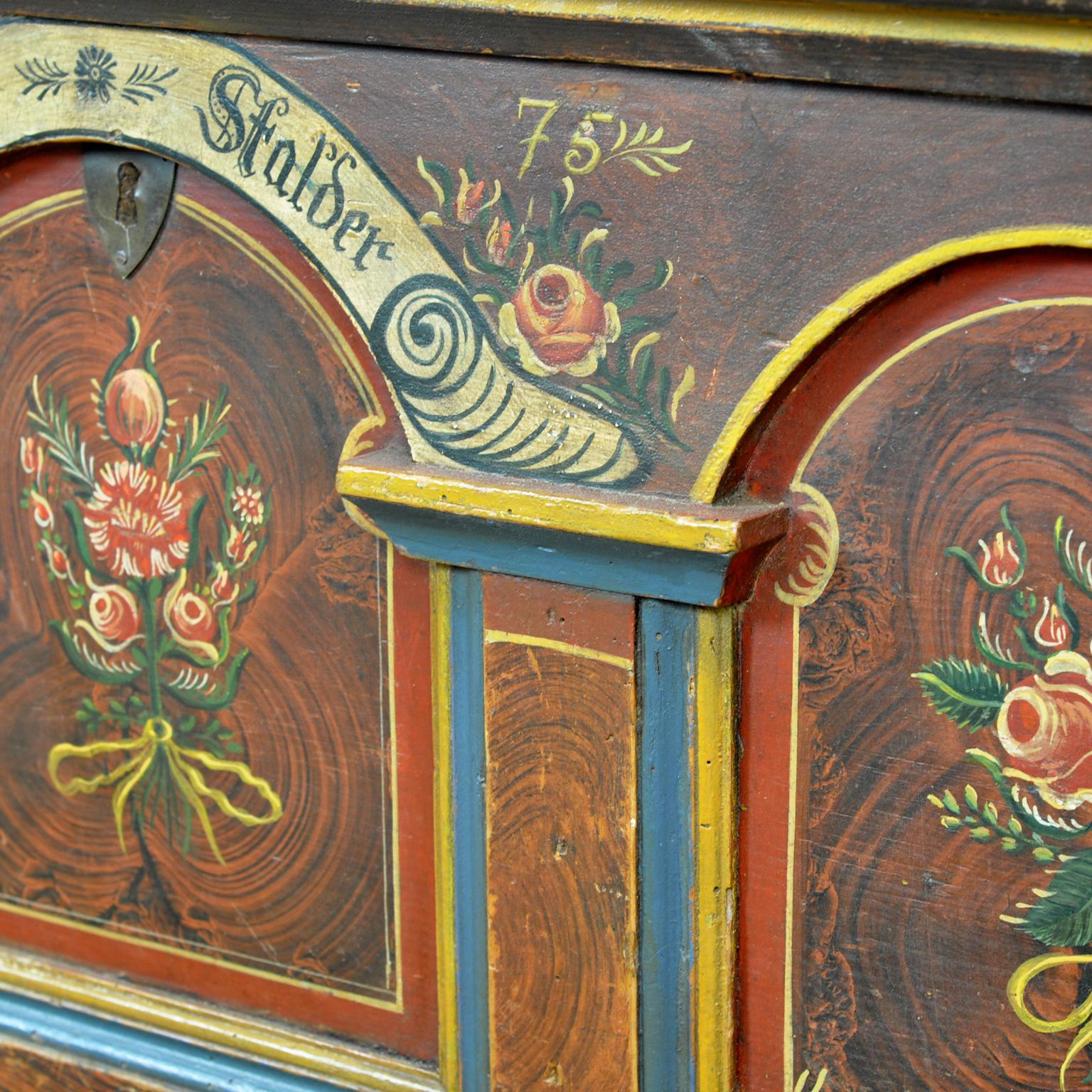 Folk-Art Bridal Chest, anno 1875 en vente 6