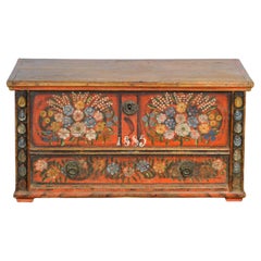 Folk art Bridal chest, anno 1885