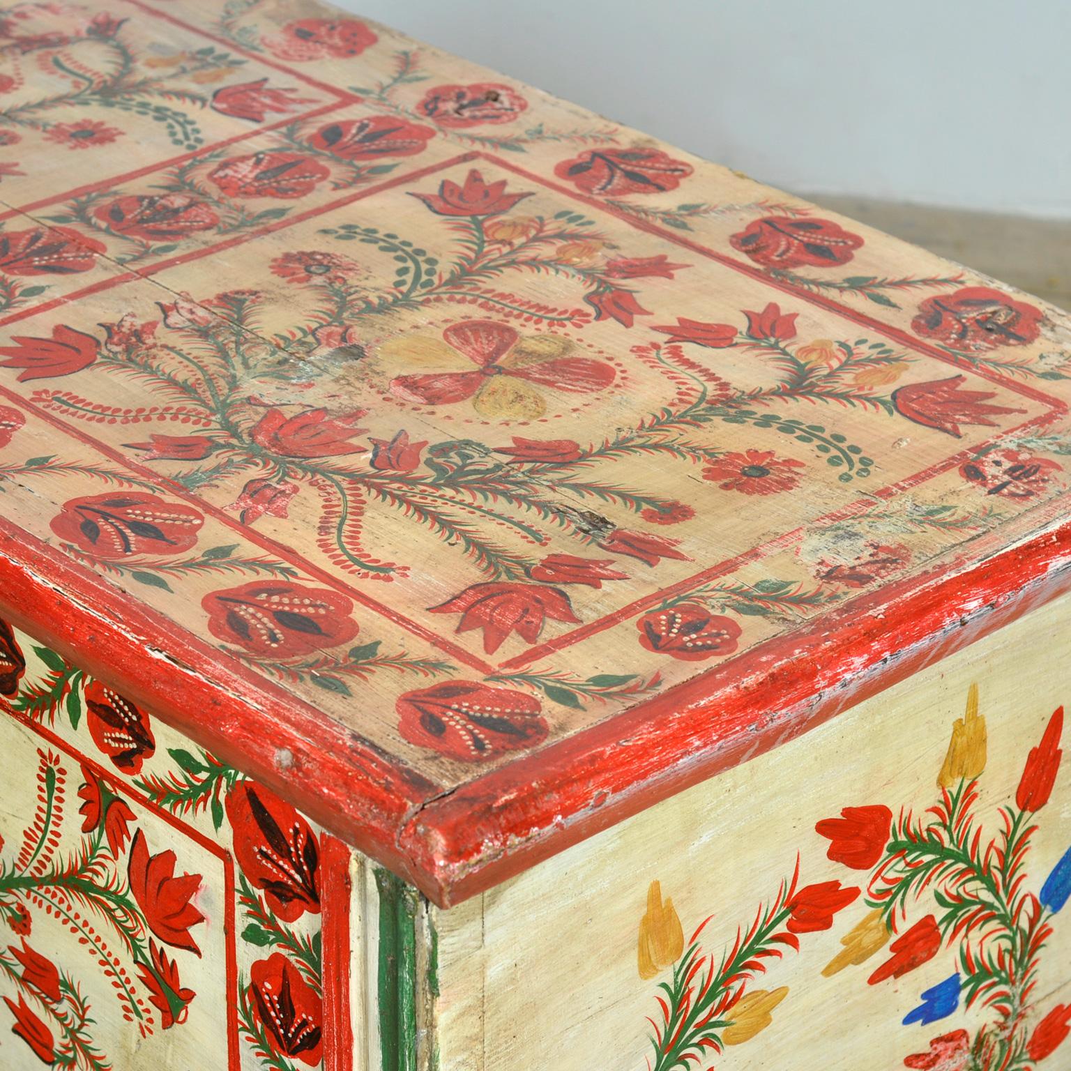 Pino Cassapanca da sposa Folk Art, 1950 circa in vendita