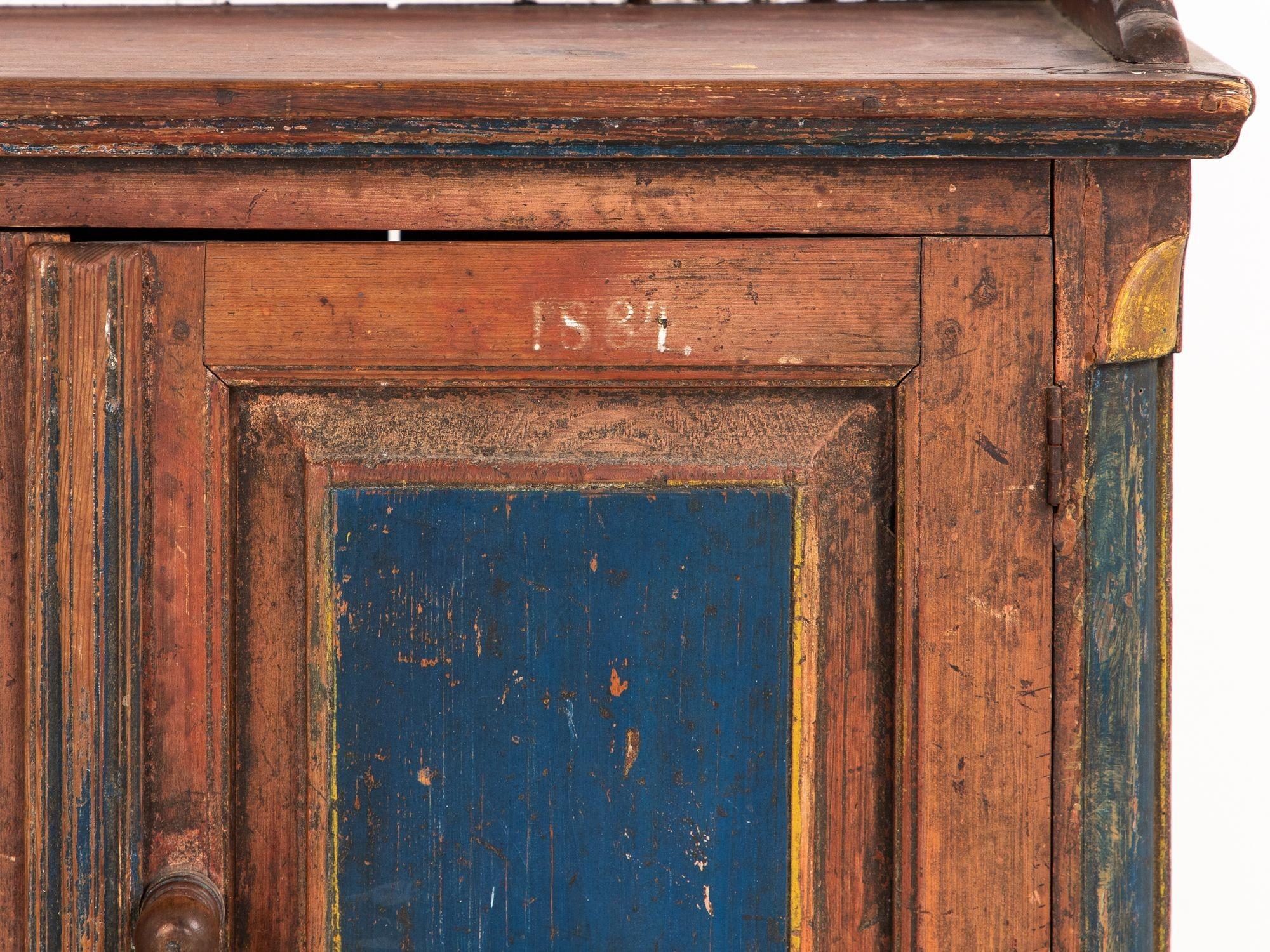 Folk Art Bridal Cupboard or Cabinet Marked 1884, Germany In Good Condition In South Salem, NY