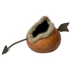 Folk Art by C Sanchez Arrow Pierced Decorative Gourd Mixed Media, 1960s