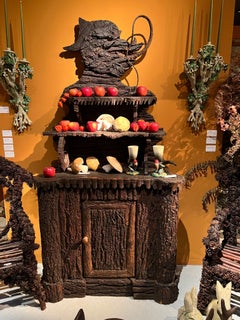 Folk-Art Cabinet from Cortina d'Ampezzo – Early 20th Century, Barkwork