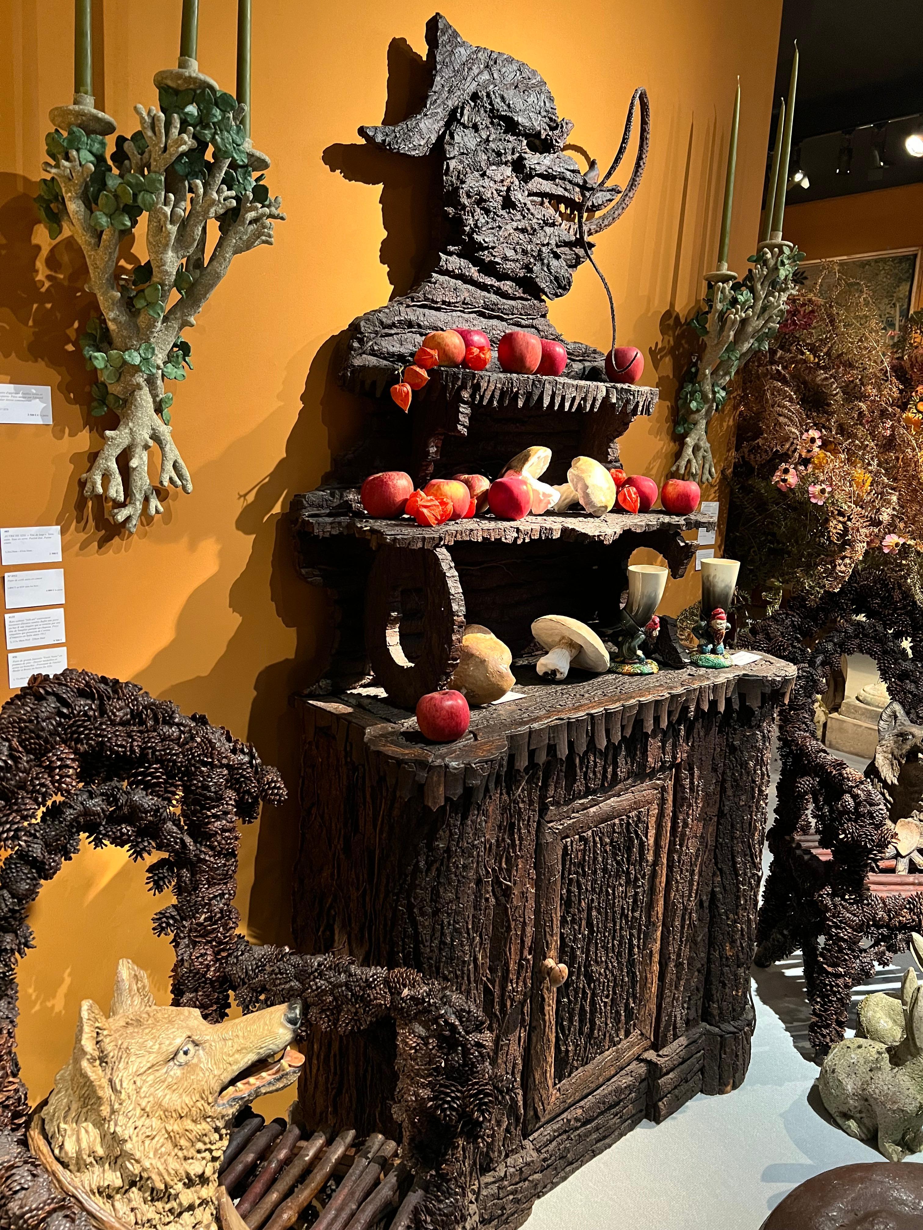Artisanat Cabinet d'art populaire de Cortina d'Ampezzo - Début du 20e siècle, Ferronnerie d'écorce en vente