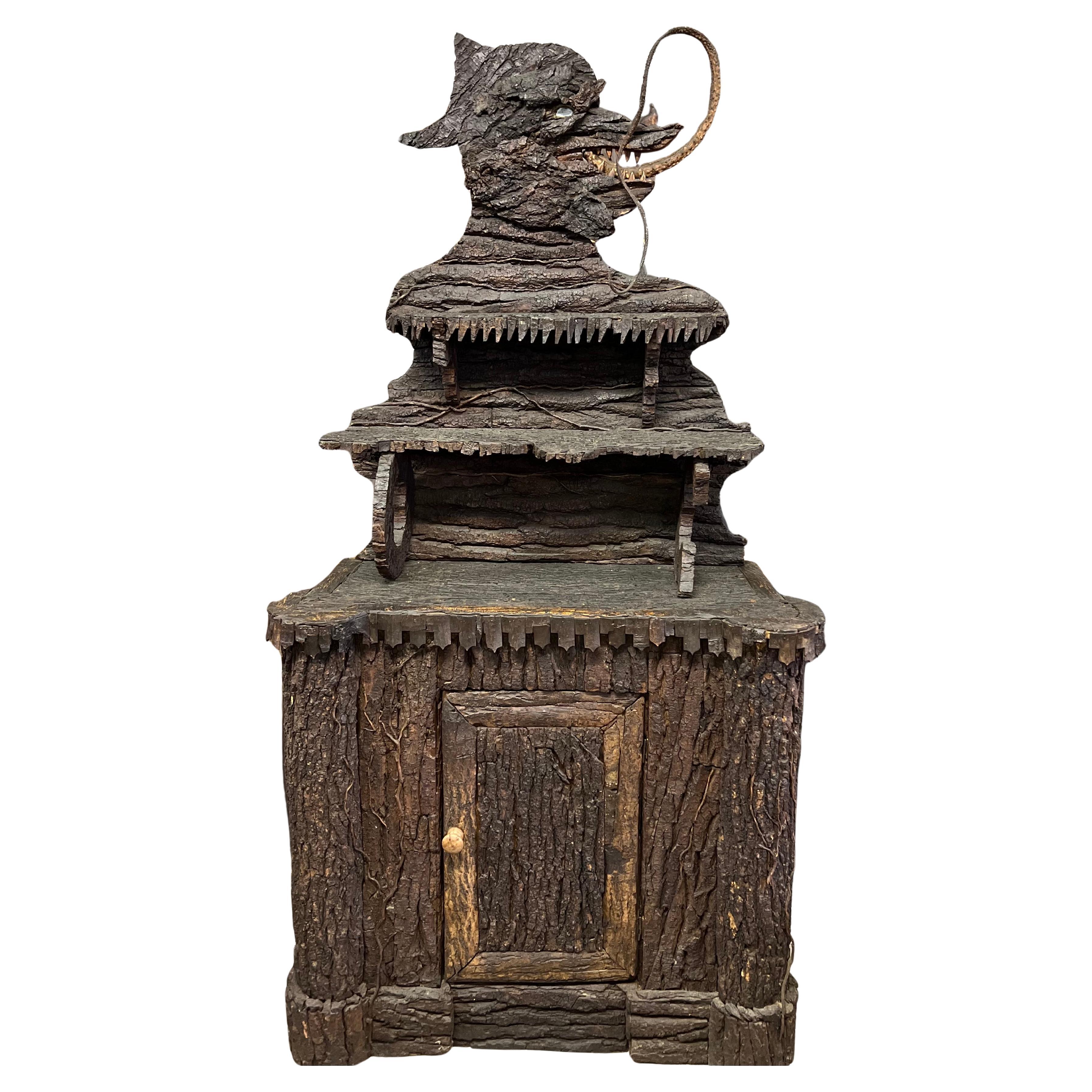 Folk-Art Cabinet from Cortina d'Ampezzo – Early 20th Century, Barkwork