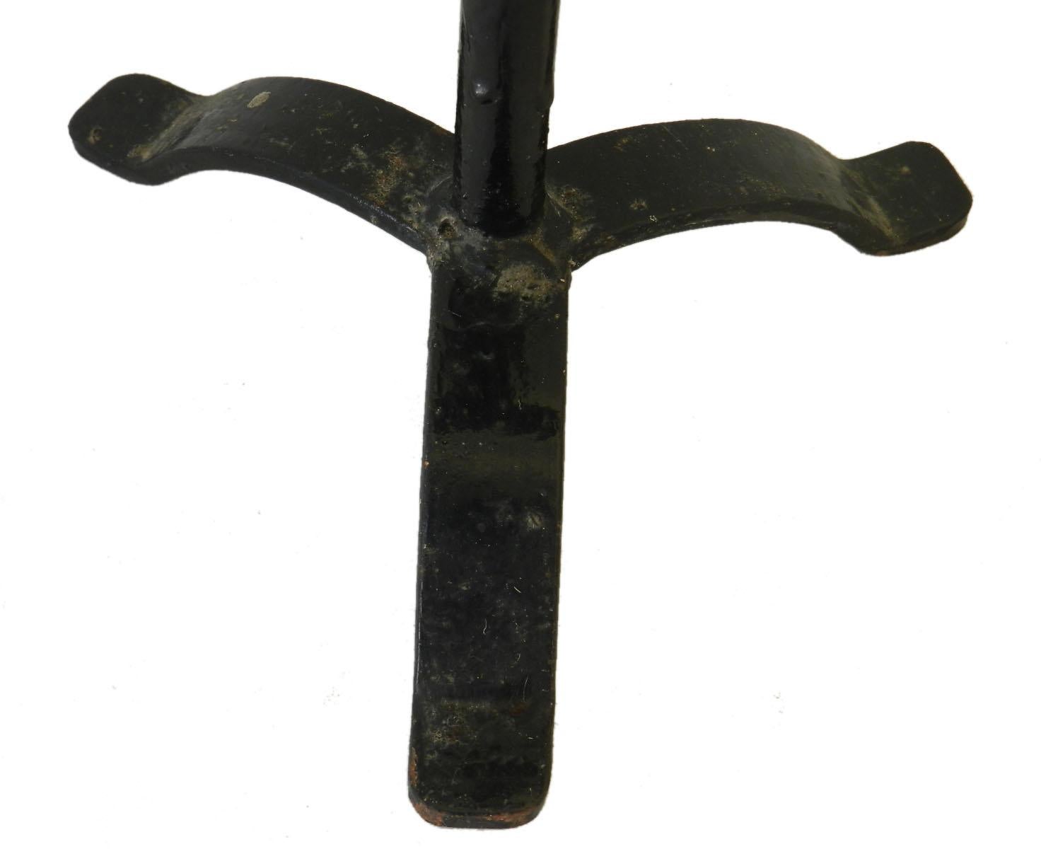 20th Century Folk Art Candlestick French Cockerel Primitive Hand Forged Iron, circa 1920 For Sale