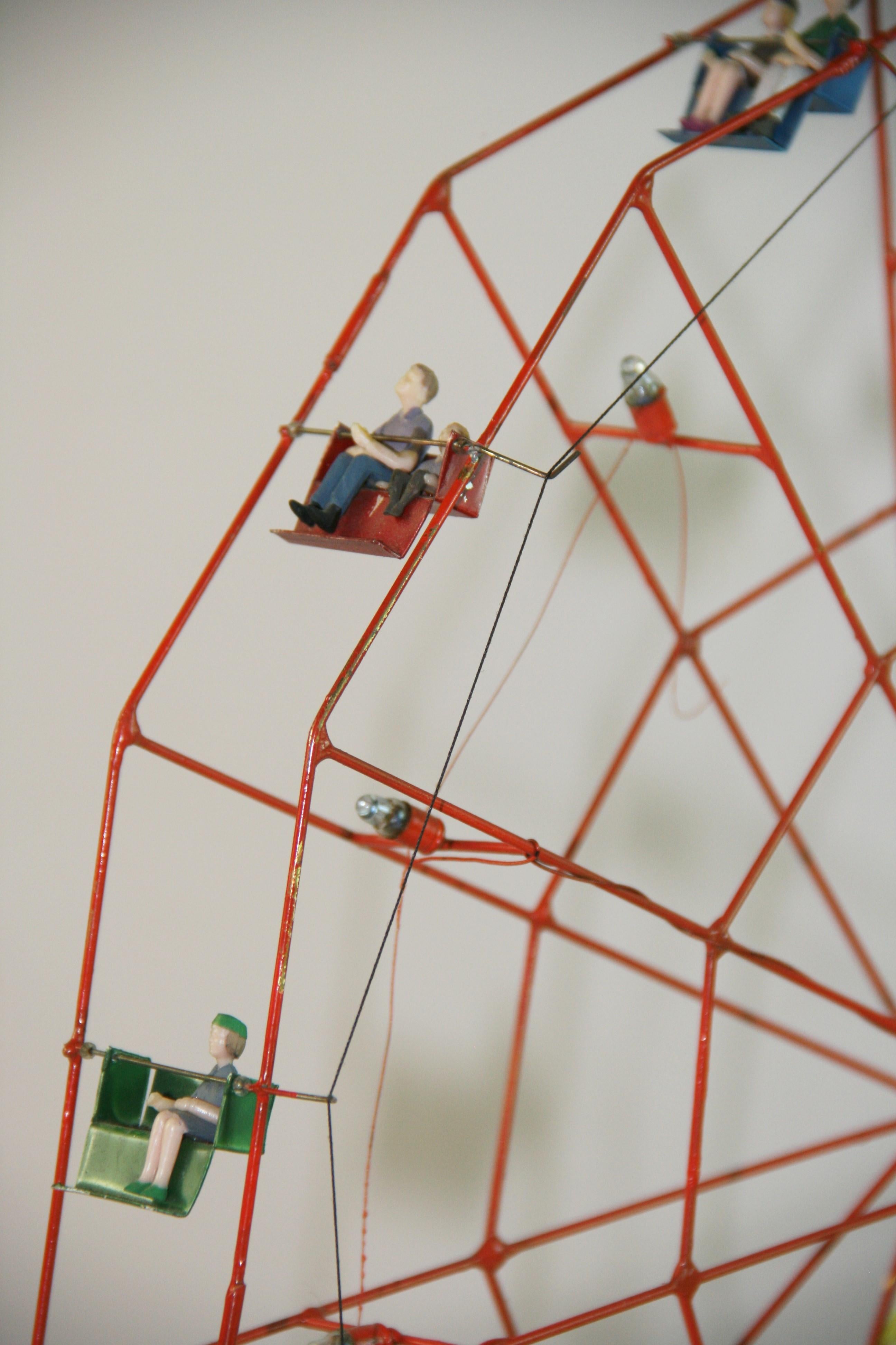 Folk Art Carnival Motorized Ferris Wheel In Good Condition For Sale In Douglas Manor, NY