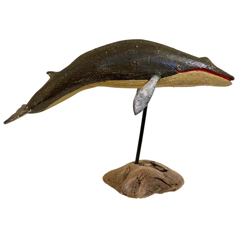 Carved and Painted Minke Whale by Wendy Lichtenstieger at 1stDibs