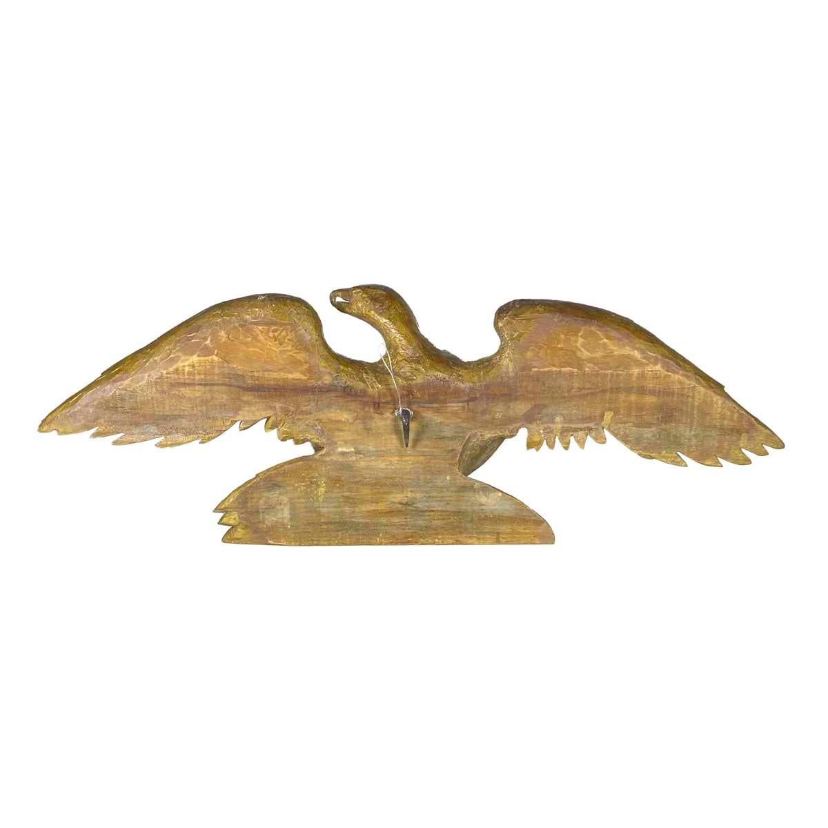 19th Century Folk Art Carved and Painted Figure of a Spread Winged Eagle with Shield