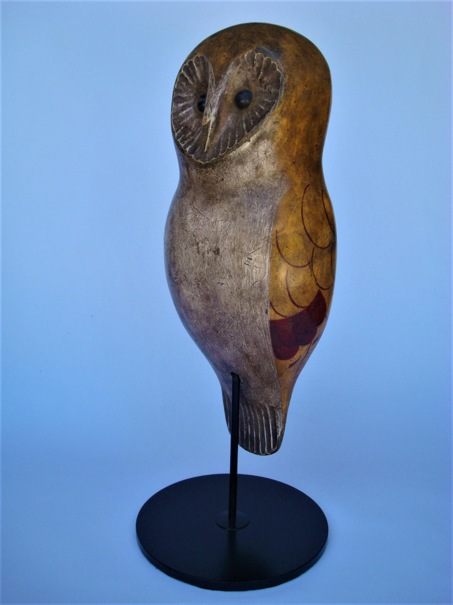 Folk Art Carved and Painted Owl Decoy, USA, 1900's For Sale 2