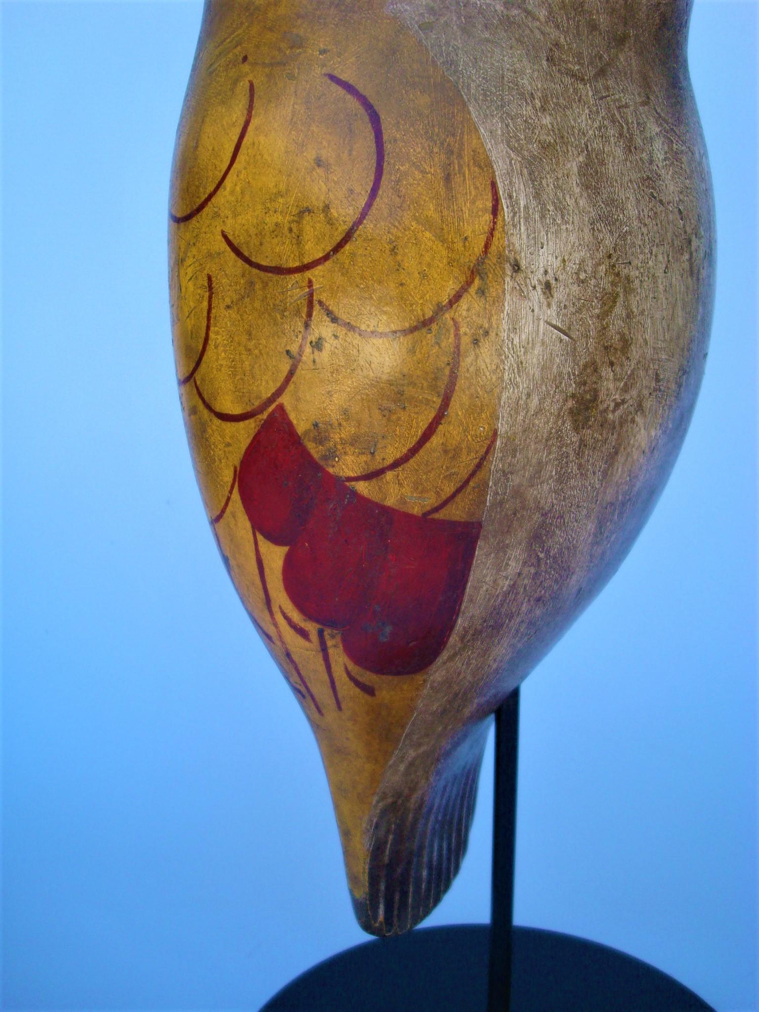 American Folk Art Carved and Painted Owl Decoy, USA, 1900's For Sale