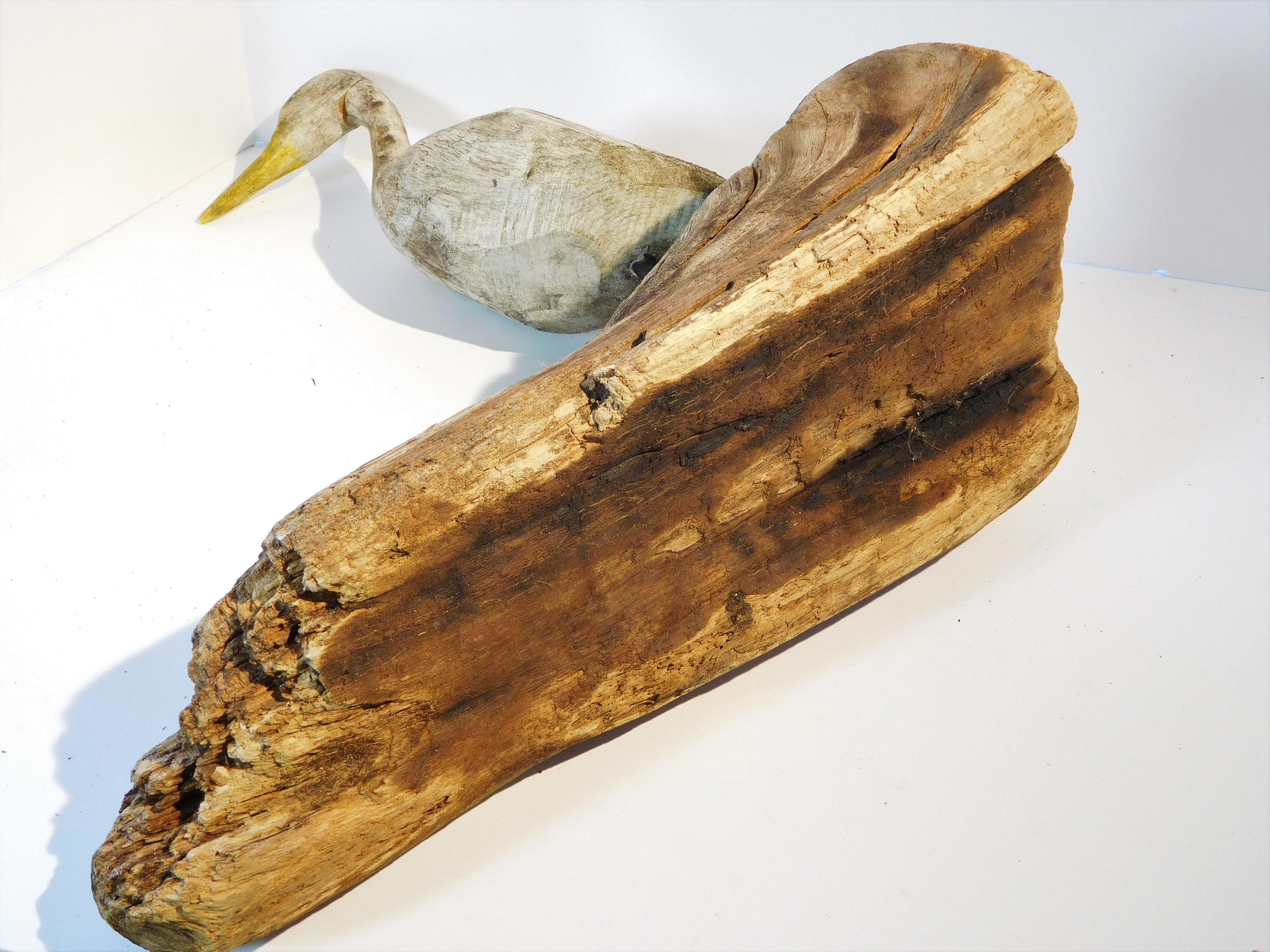 Folk Art Carved and Painted Shore Bird Decoy, Mid-20th Century For Sale 8