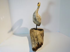 Folk Art Carved and Painted Shore Bird Decoy, Mid-20th Century