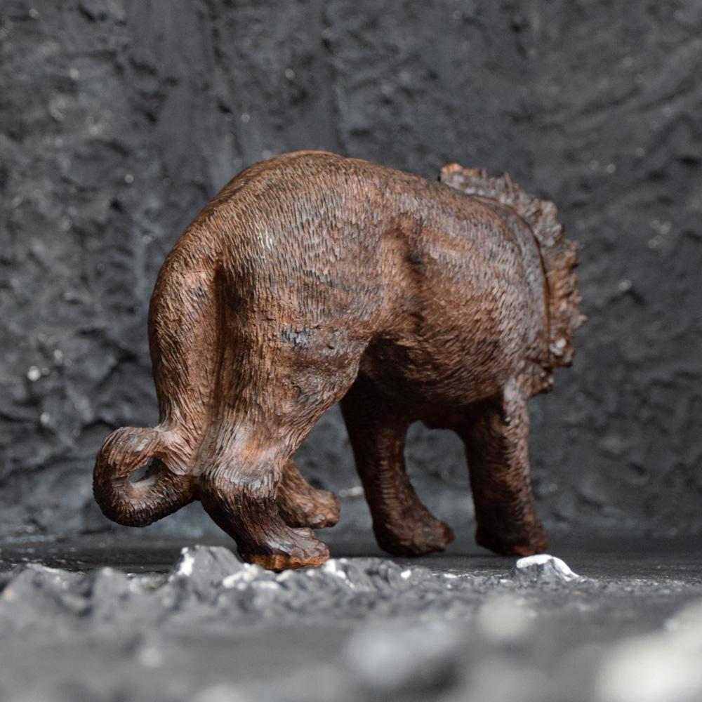 Hand-Carved Folk Art Carved Androcles Lion Figure