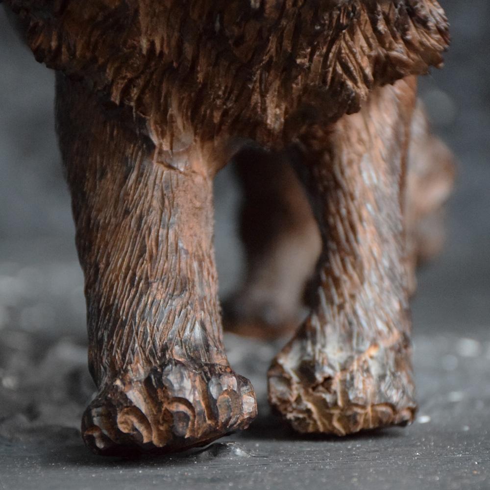Mid-20th Century Folk Art Carved Androcles Lion Figure