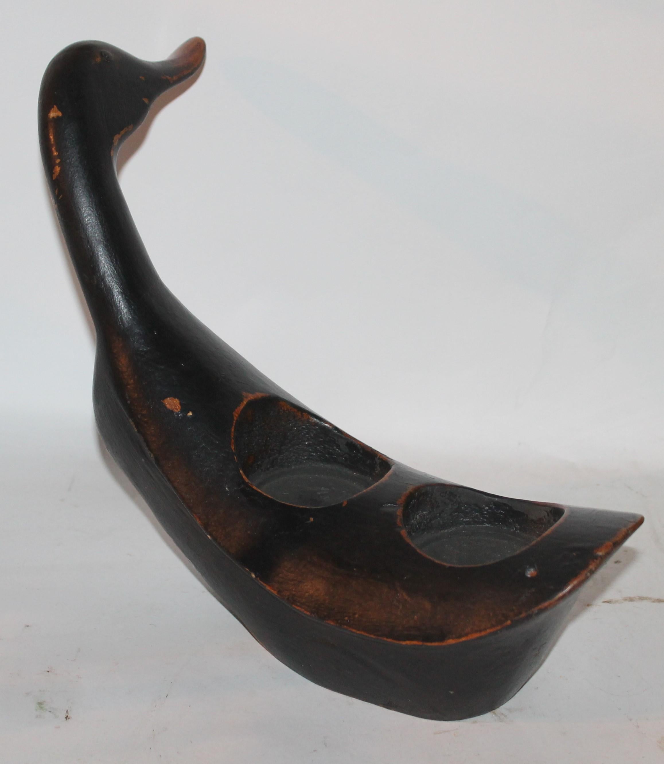 American Folk Art Carved Duck with Cut Outs For Sale