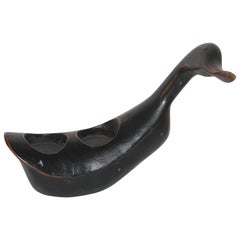 Folk Art Carved Duck with Cut Outs