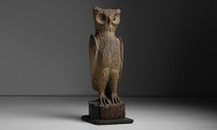 Folk Art Carved Owl, America circa 1900