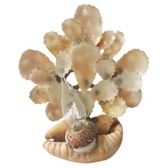 Folk Art Carved Shell Lamp
