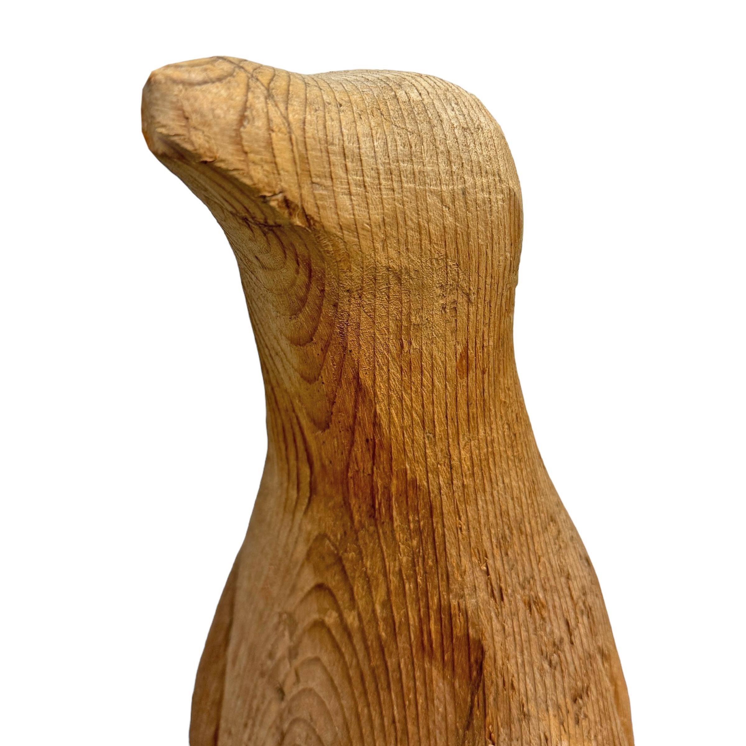 Folk Art Carved Wood Penguin Wearing Nike Shoes 1