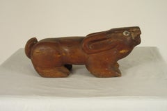 Folk Art Carved Wood Rabbit