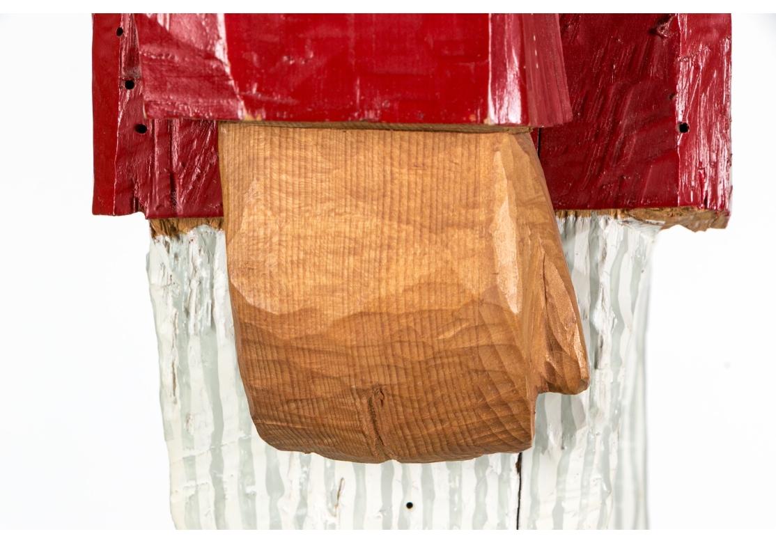 Folk Art Carved Wood Statue Signed Colby 1982 État moyen - En vente à Bridgeport, CT