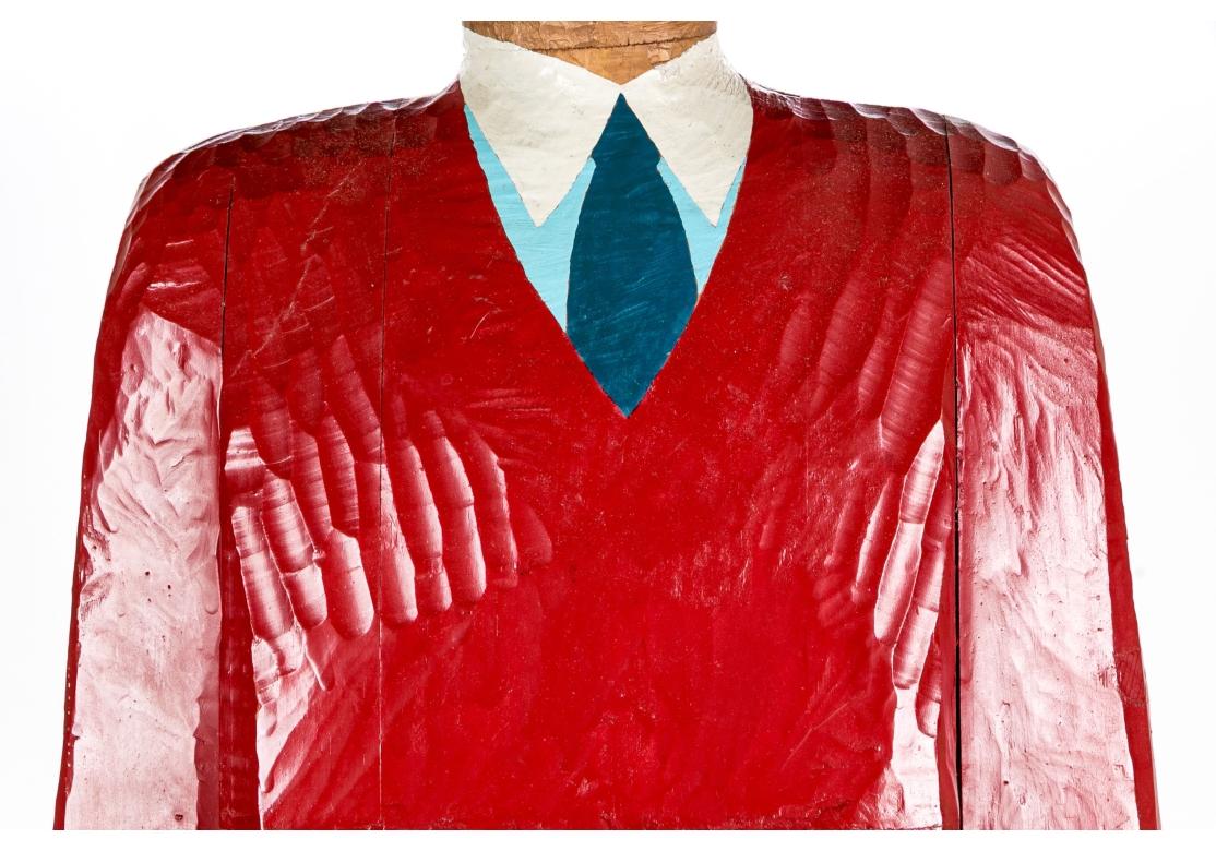 Bois Folk Art Carved Wood Statue Signed Colby 1982 en vente