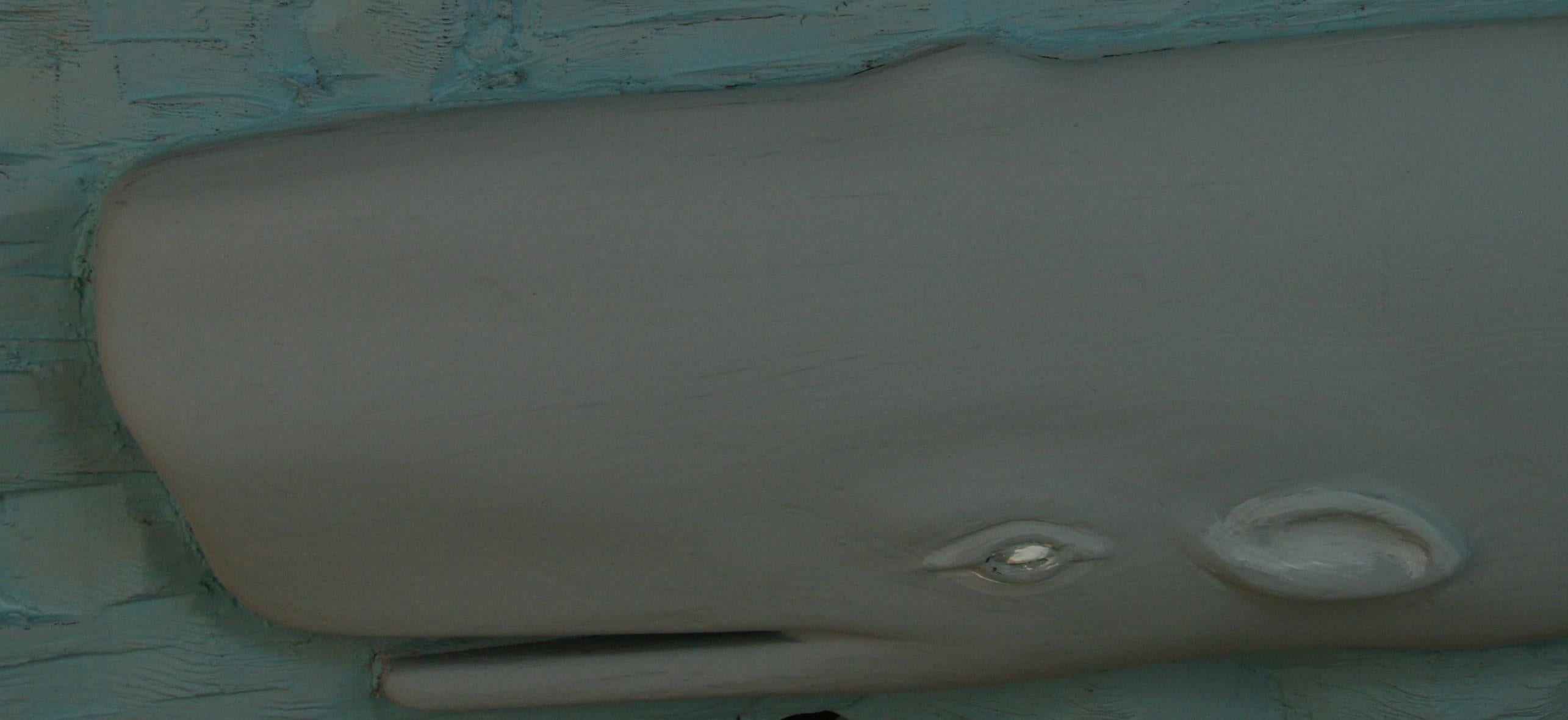 Provincetown Volkskunst geschnitzte Wal-Wandskulptur aus Holz (Obstholz) im Angebot