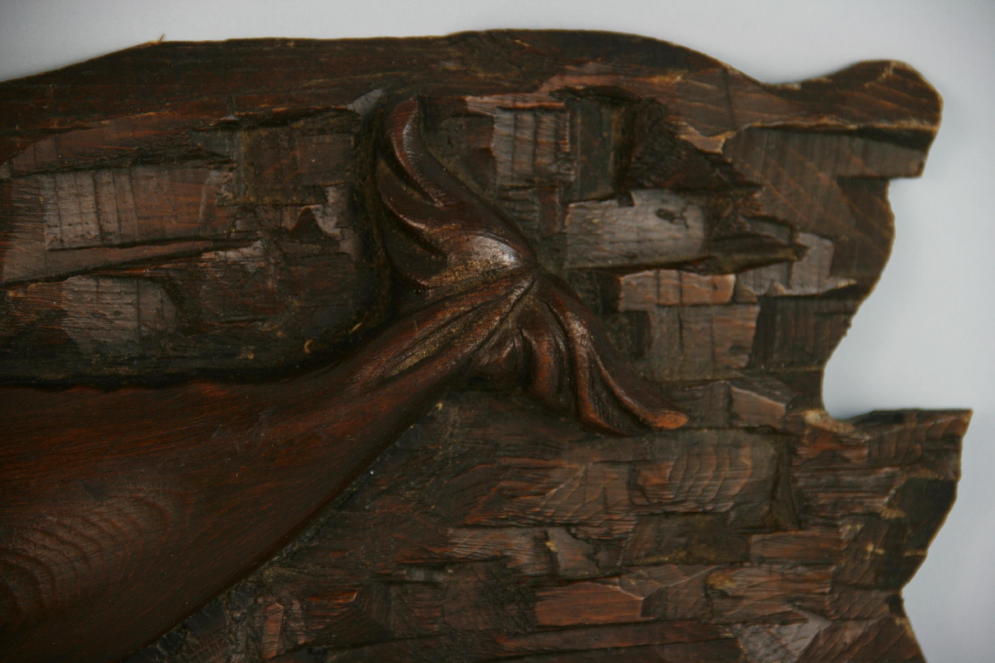 Folk Art Carved Wood Whale Wall Sculpture 2