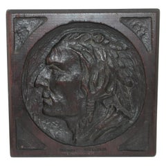 Folk Art Carving of a Indian Chief Plaque