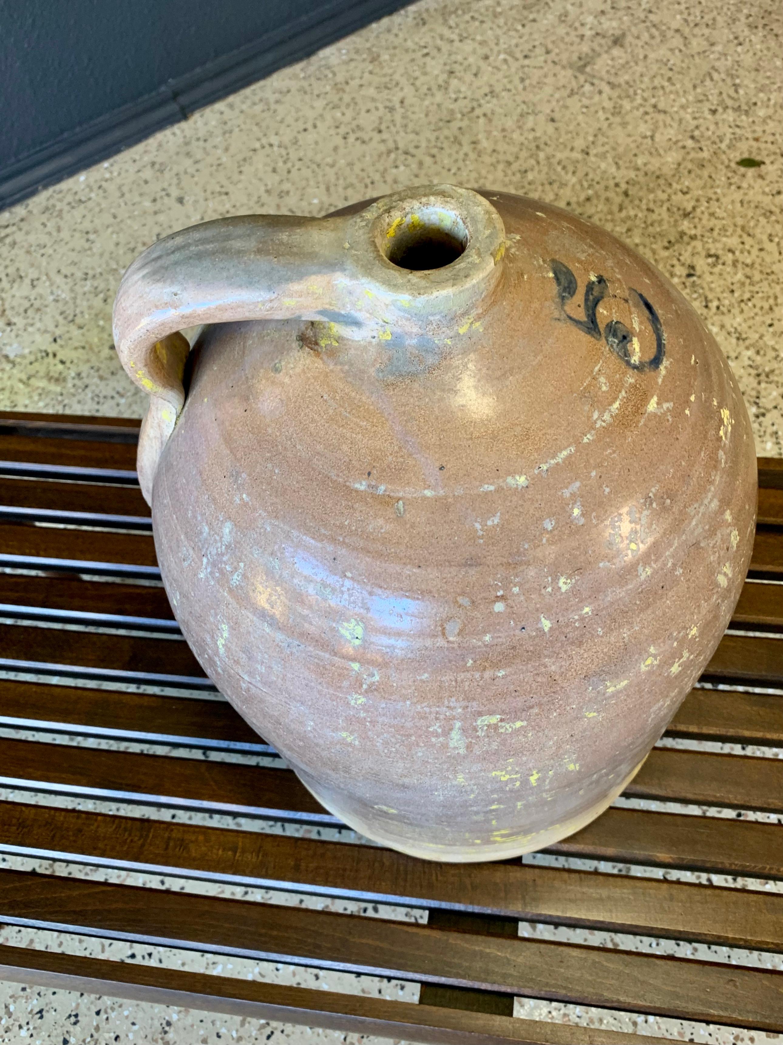 Volkskunst Keramik Steingut Krug im Zustand „Gut“ im Angebot in Denton, TX