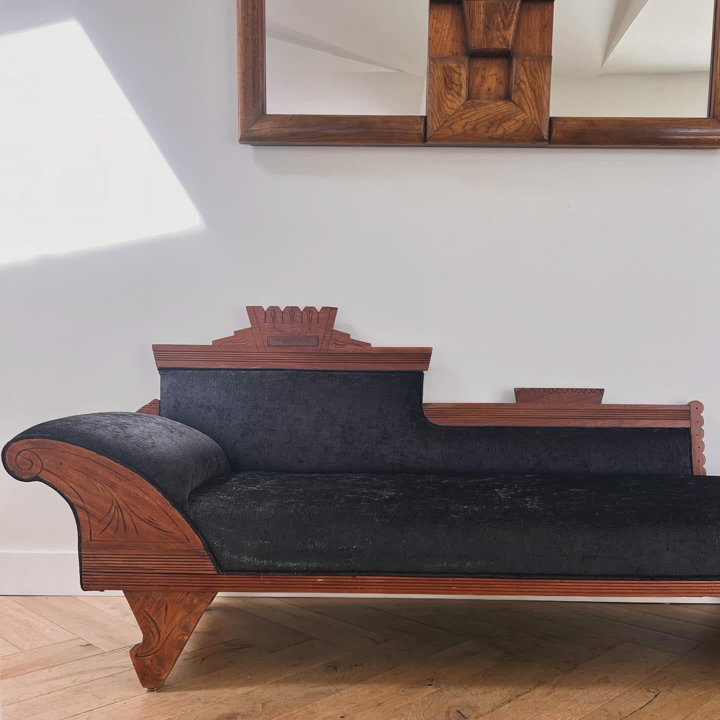 Folk art chaise longue, early 20th century 8