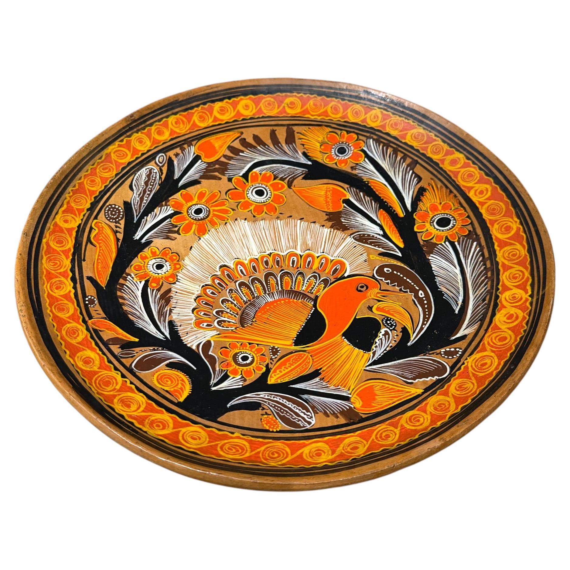 Folk Art Charger Dekorative Terrakotta-Teller aus Tonalá Mexiko