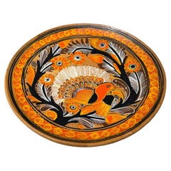 Folk Art Charger Decorative Terracotta Plate From Tonalá Mexico