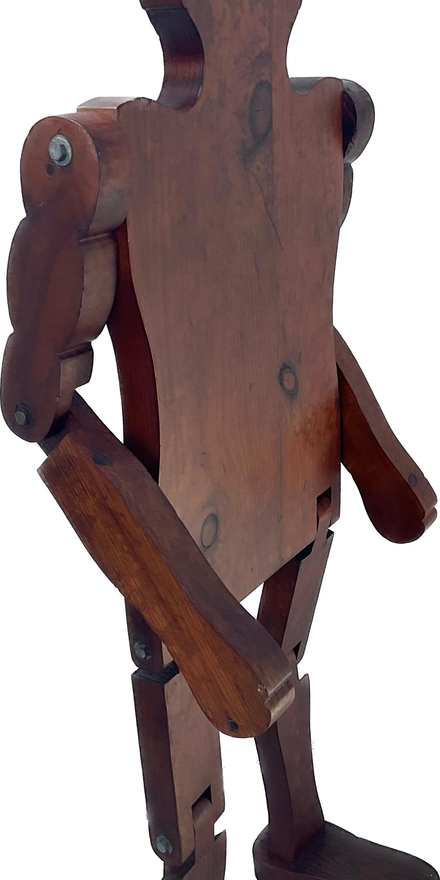 Folk Art Child-Size Articulated Wooden Mannequin For Sale 2