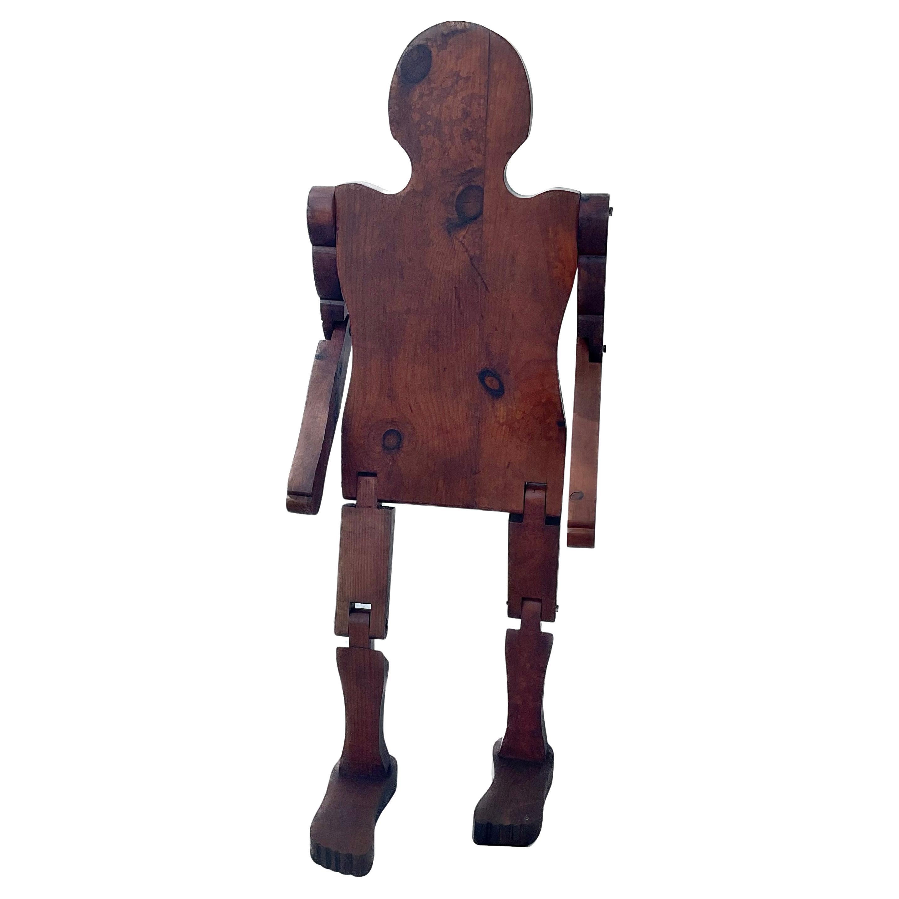 Folk Art Child-Size Articulated Wooden Mannequin For Sale