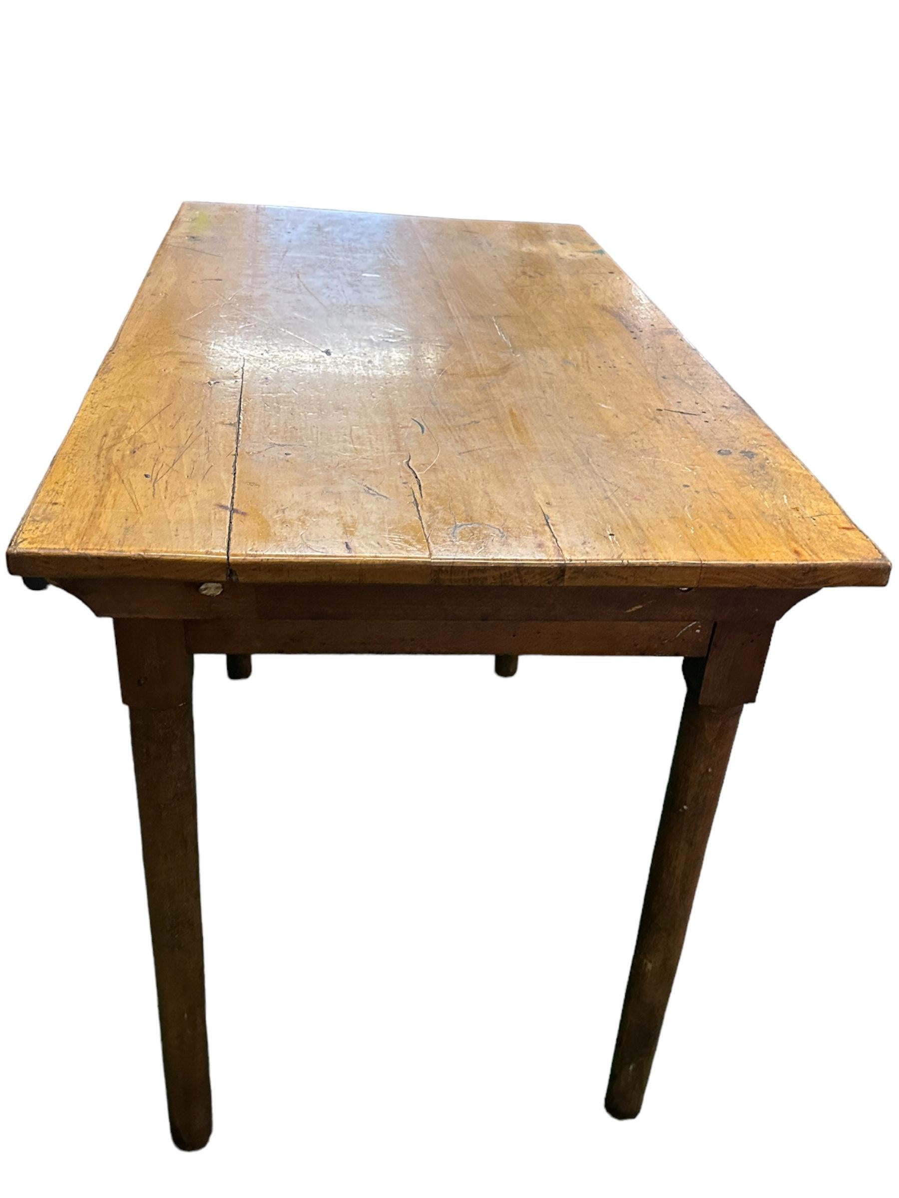 Wood Folk Art Cottage Farm Tavern Table out of Humbser Brewery Fürth Bavaria 1950s For Sale