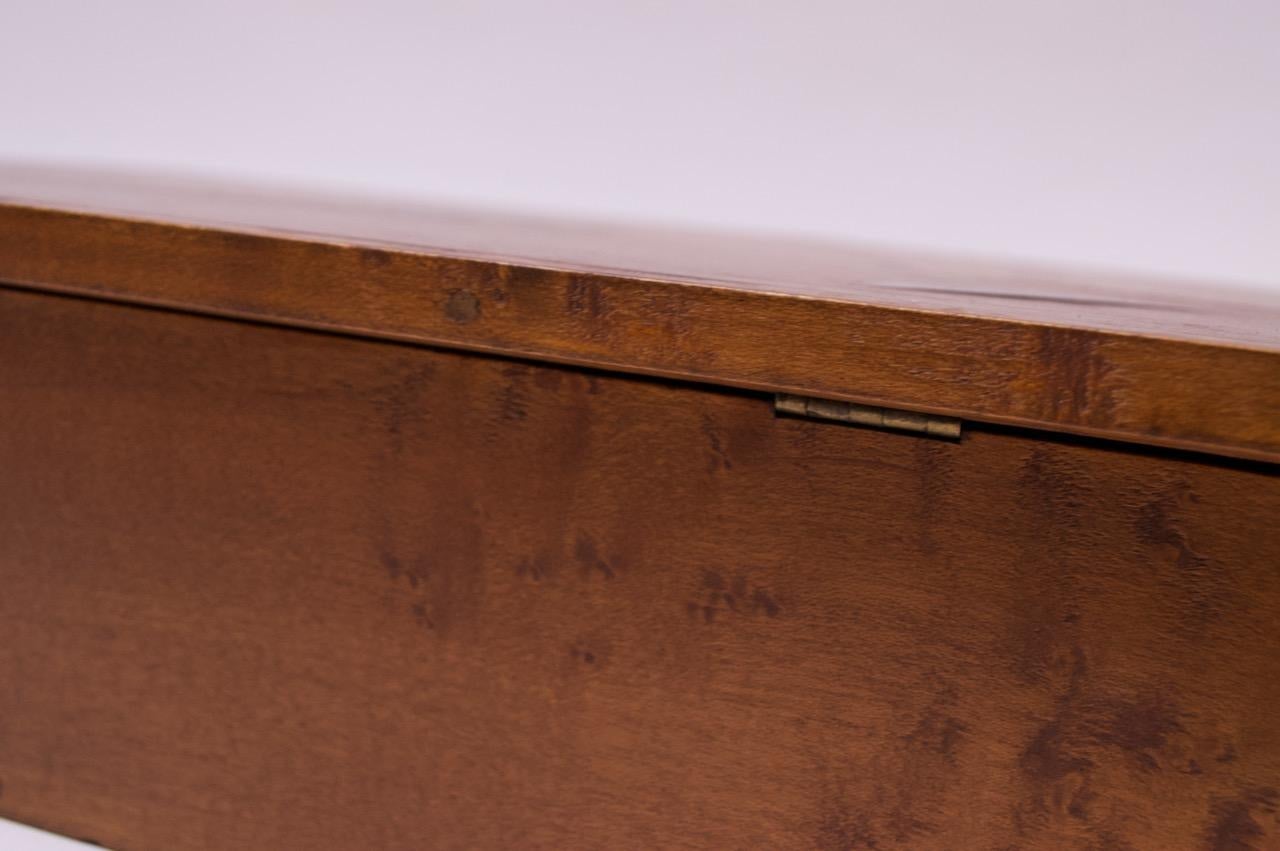 Folk Art Deco Maple Burl Wood Decorative Lock Box with Inlay Detail For Sale 6