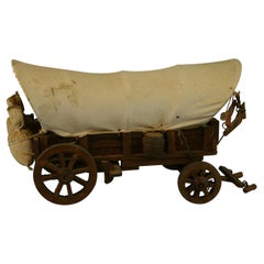 Folk Art Detailed Model of a Conestoga Wagon