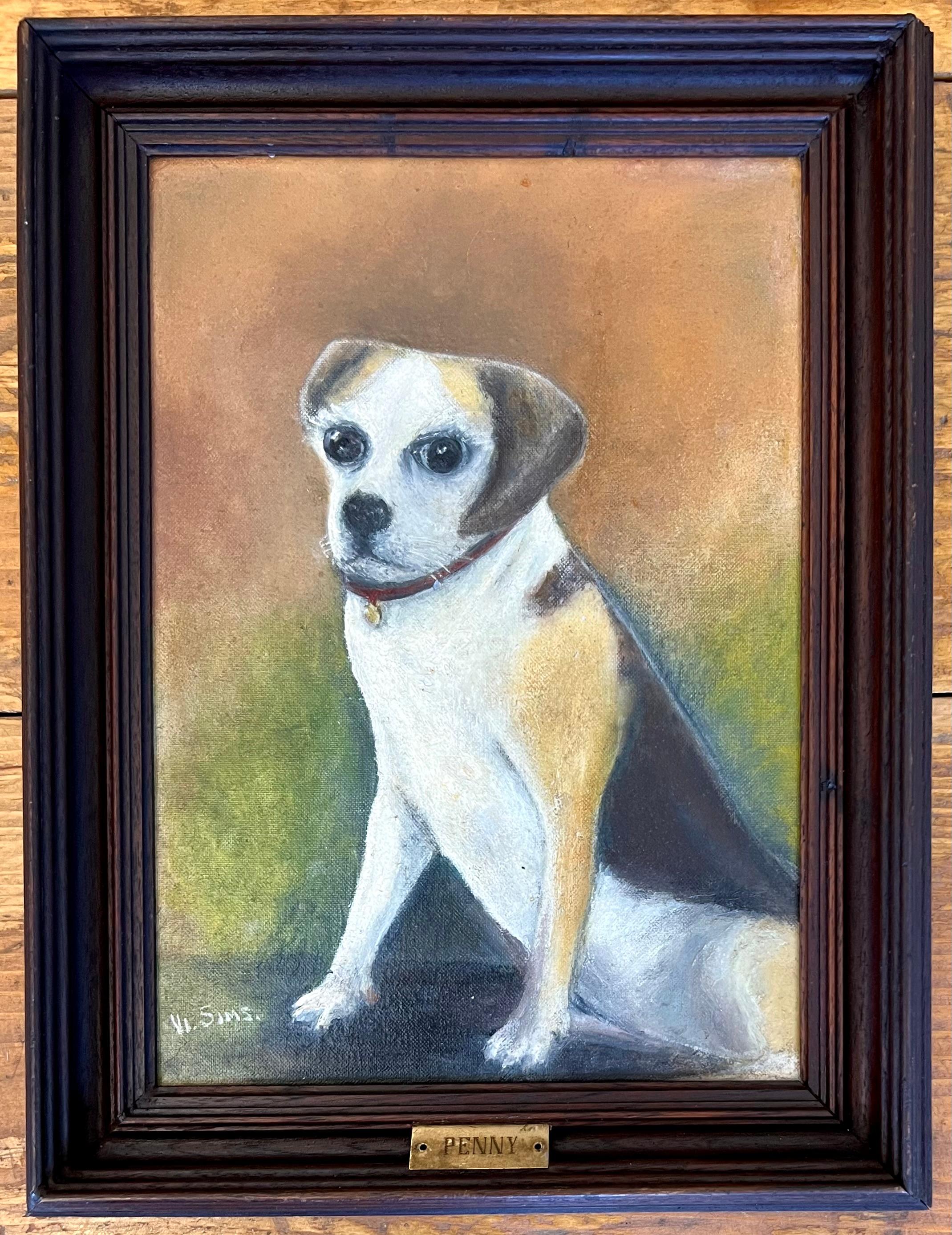 20th Century Folk Art Dog Painting of 