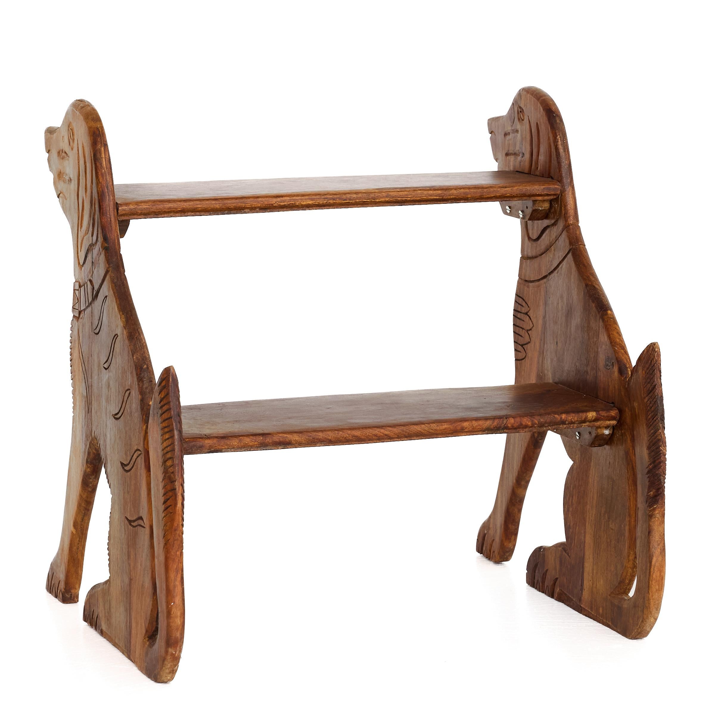Folk Art Dog Profile Step Stool 4