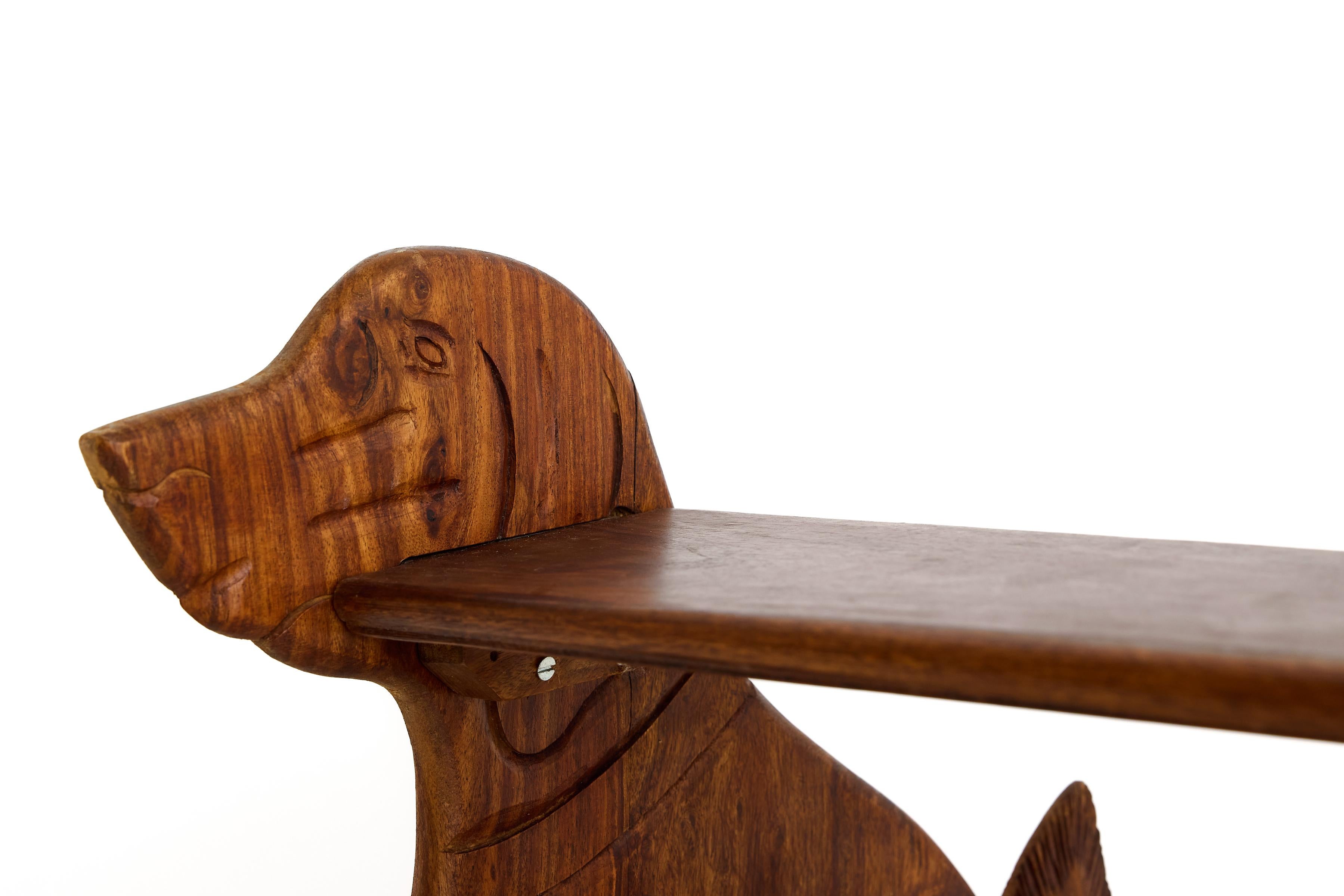 Folk Art Dog Profile Step Stool 9
