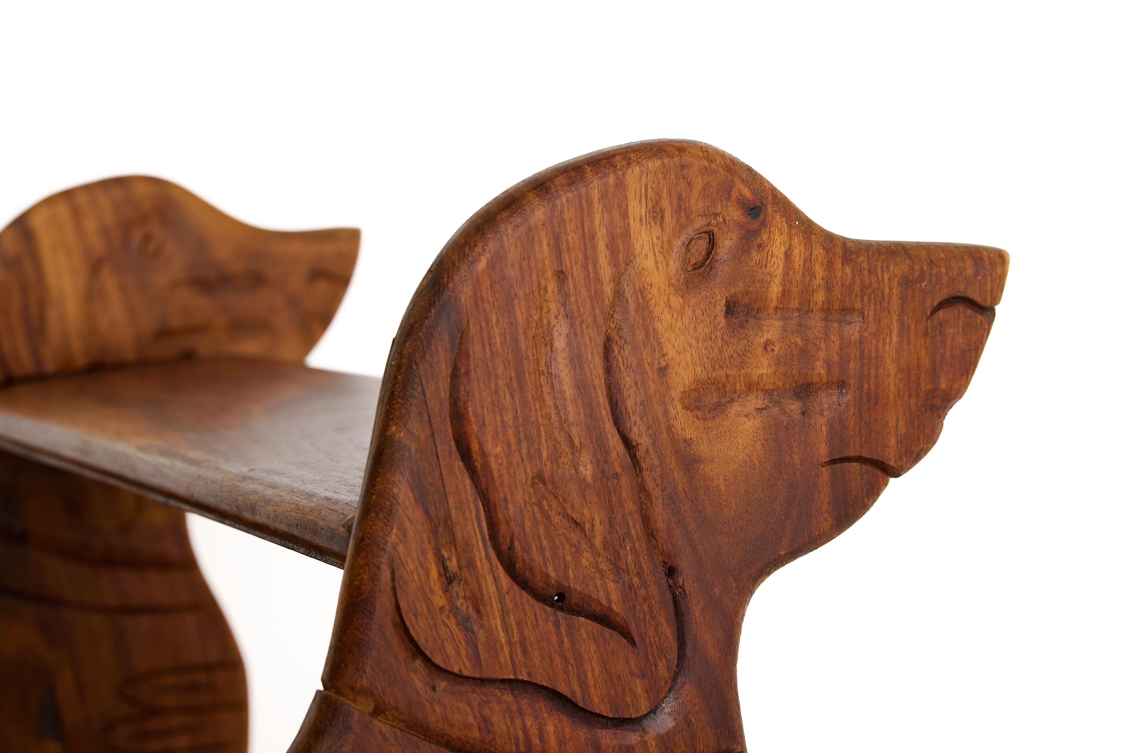 Folk Art Dog Profile Step Stool 10