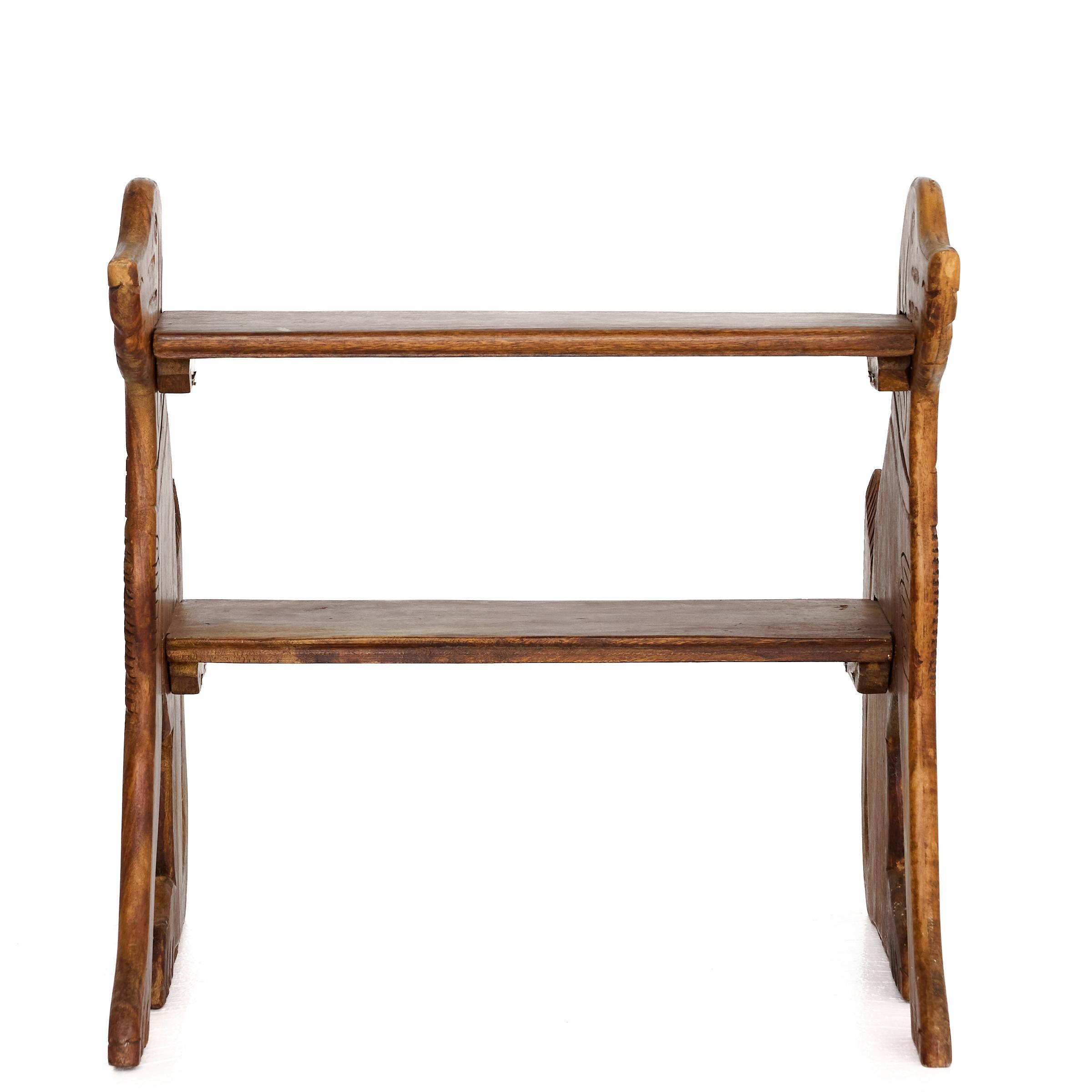 Folk Art Dog Profile Step Stool 1
