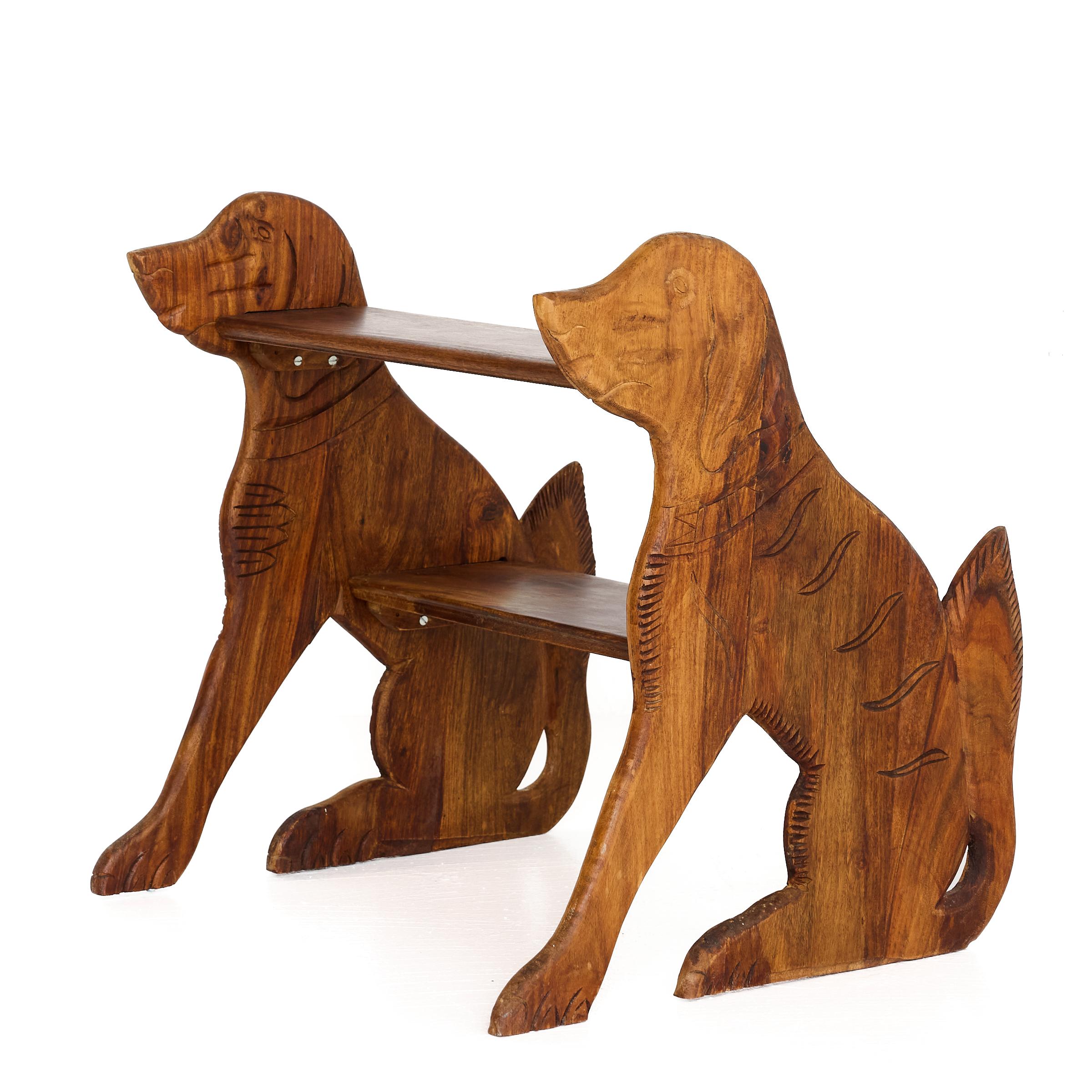 Folk Art Dog Profile Step Stool 2