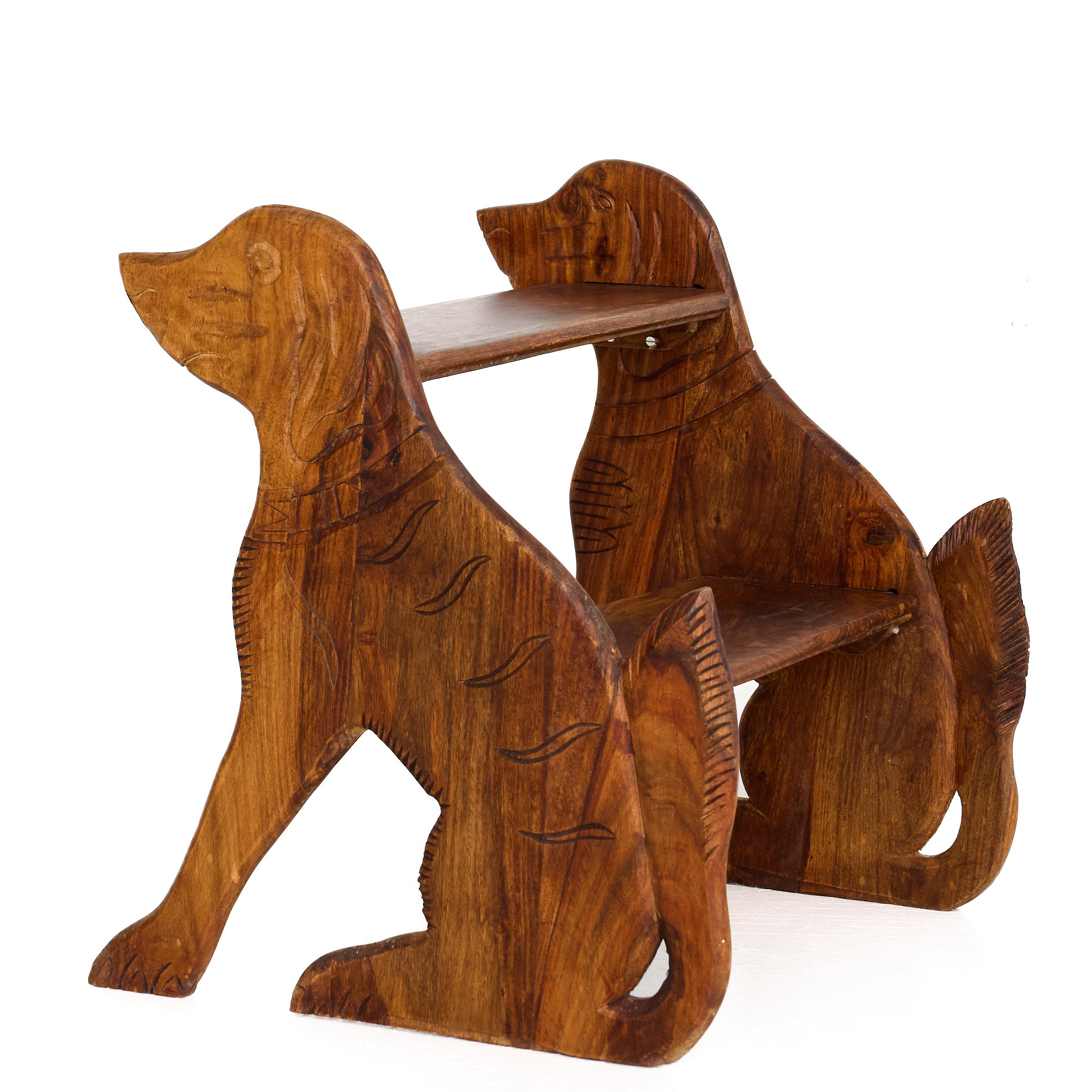 Folk Art Dog Profile Step Stool 3
