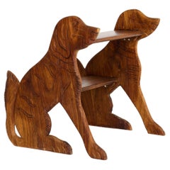Vintage Folk Art Dog Profile Step Stool